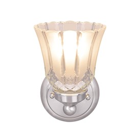 Aspen Creative 62170-1A, One-Light Metal Bathroom Vanity Wall Light Fixture, 4-3/4" Wide, Transitional Design in Satin Nickel