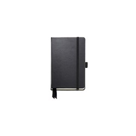 Miquelrius - Notebook, Hard Cover, Sturdy Vinyl Leather, Elastic Closure, Size 90 x 140 mm, 96 Smooth Pages 80 g/m², Black