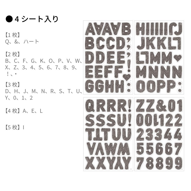 Midori Sticker Wall Sticker Static Alphabet