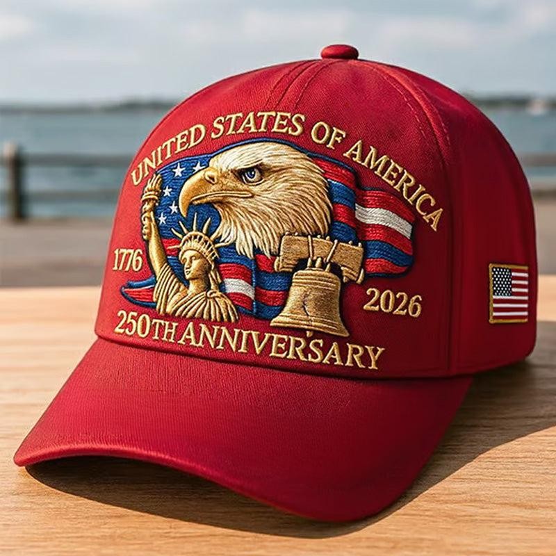 Eagle & Liberty – United States 250th Anniversary Hat,Embroidered Dad