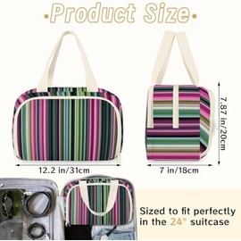Travel Makeup Organizer, Compact Lightweight Accessory for Travel and Daily Use - Xiuphorix Colorful Striped