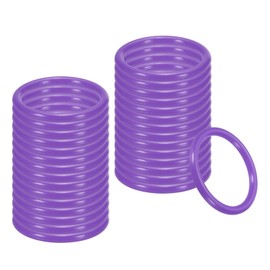PATIKIL 2.8 Inch Plastic Ring-Toss Rings for Bottles, 30 Pack Carnival Rings Plastic Hoops for Speed and Agility Practice Outdoor Party Favor, Purple