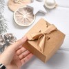 Ipotkitt 24 Pcs Brown Paper Square Boxes Ribbon Bow Jewelry