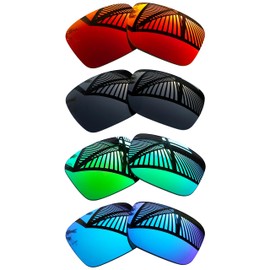 MYCOURAG 4 Pairs Replacement Lenses for Oakley Holbrook XL OO9417 Sunglasses - Solid Black+Emerald+Ice Blue+Fire Red