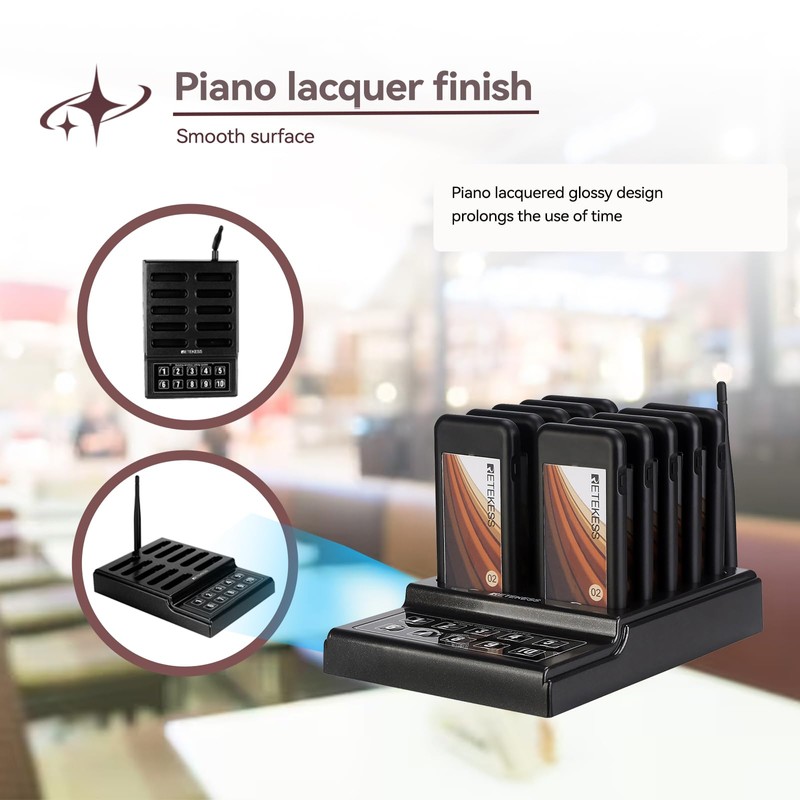 Retekess TD174 Restaurant Buzzer System, Restaurant Waiting Pager, Set with