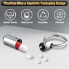 2-Be-Best Mini Pill Holder with Keychain, Titanium Alloy Pill Container