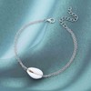 Sttiafay Layered Shell Anklet Bracelets Natural Cowrie Shell Ankle Silver