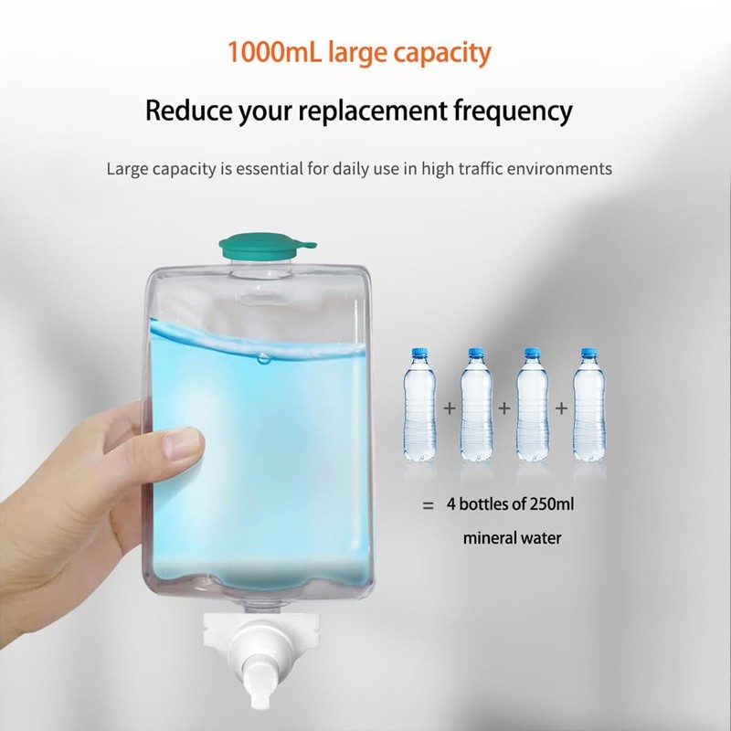 Foaming Hand Soap Dispenser, 35oz (1000ml) Manual Refillable Wall Mount