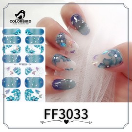 COLORBIRD Nail Seal, Glittering Swallowtail, Spring and Summer, Just Stick Manicure, Crystal, Cute, Butterfly, Flower, Sheer, Foil, Pearl Parts (FF3033 FF3034)