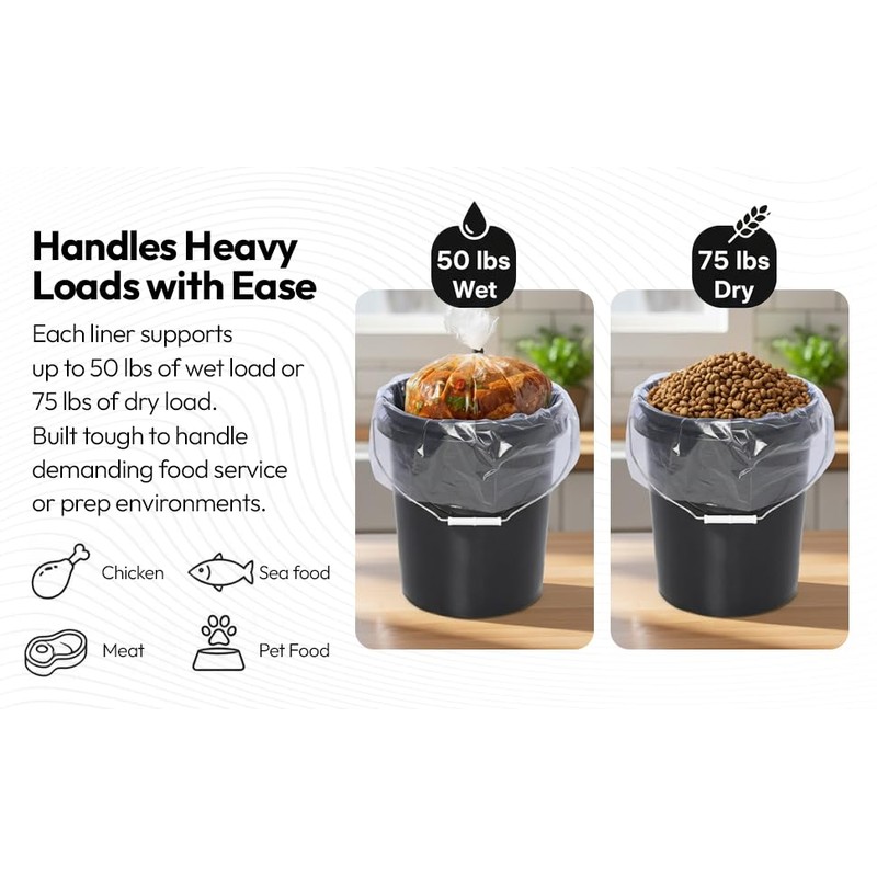 5 Gallon Bucket Liner Bags for Marinating and Brining, Food