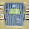 Today's Curtain, Orleans Scallop Curtain, Blue 36" Tier Pair and