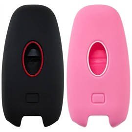 REPROTECTING Silicone Rubber Key Fob Cover Compatible with (5 Buttons) 2019-2023 Hyundai Sonata Sanata Fe Tucson Palisade (Black Pink)