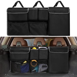 XHRING Car Trunk Organizer Storage Backseat Hanging Organizer Bag for Ford Bronco/Bronco Sport Escape Explorer Edge Expedition Ecosport 2/4 Door Sport Base Limited XL XLT SUV Accessories 2000-2025