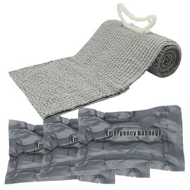 Pack of 4 Tourniquet Israeli Bandage, 6 Inch Grey Packaging Tourniquet Holster Bandage, Multi-Purpose Pressure Bandage Israeli Bandage Original, Emergency Israeli Bandage, for Outdoor Sports, Camping