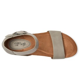 Eurosoft Women's Ginney Flat Sandal, Light Grey, 10