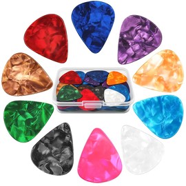 60Pack Guitar Picks With Organizer Box: Variety Colorful Guitar Pick - Thin, Medium & Heavy 3 Different Thickness for Acoustic Guitar, Metallica Guitar, Electric Guitar, Ukulele Bass
