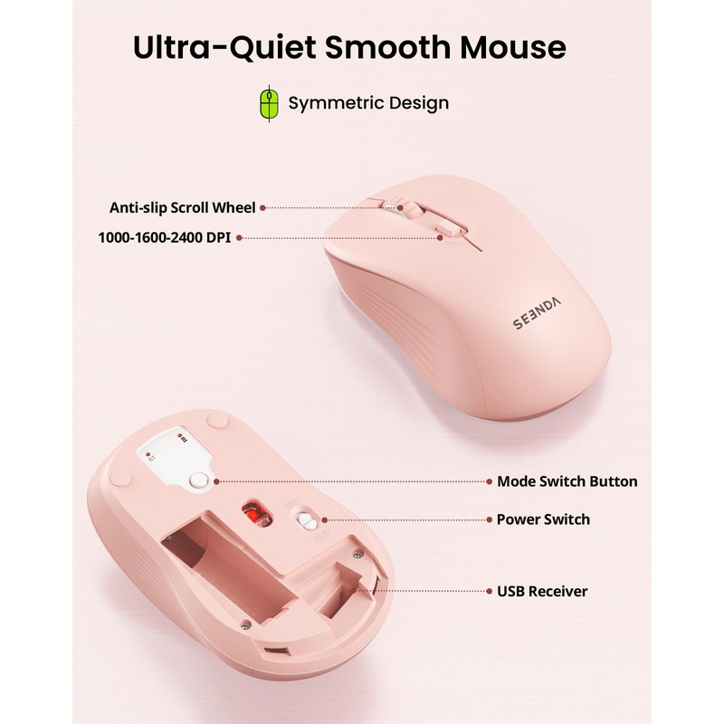 seenda Bluetooth Keyboard and Mouse, COE200 USB + Bluetooth Multi