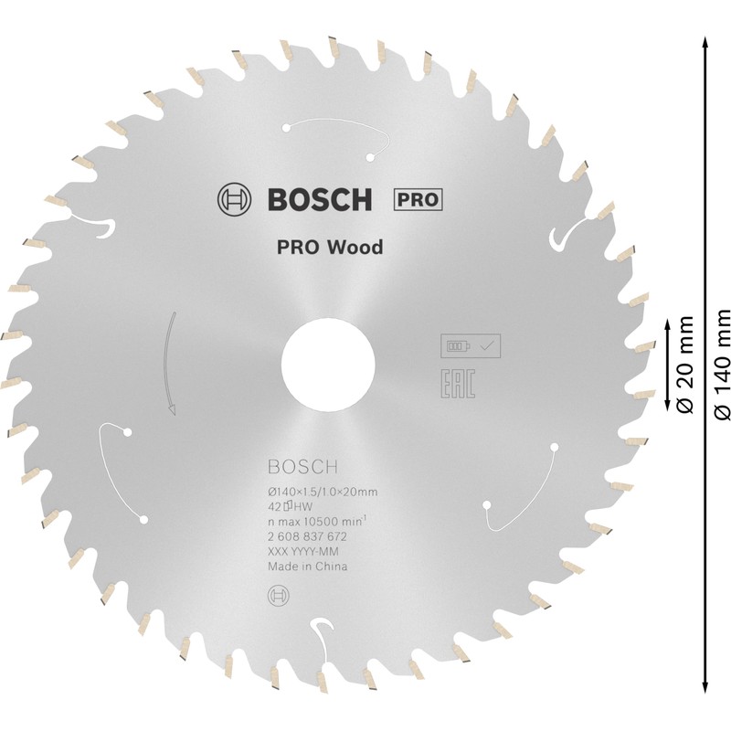 Bosch Professional Circular Saw Blade Standard (for Wood, 140 x