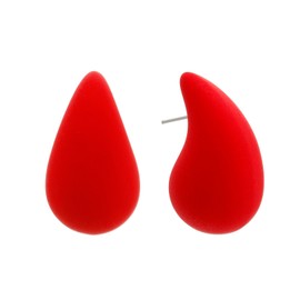 Winssigma Chunky Acrylic Hoop Earrings, Lightweight Waterdrop Hoops Earrings, Hypoallergenic Trendy Jewelry for Women(Red)
