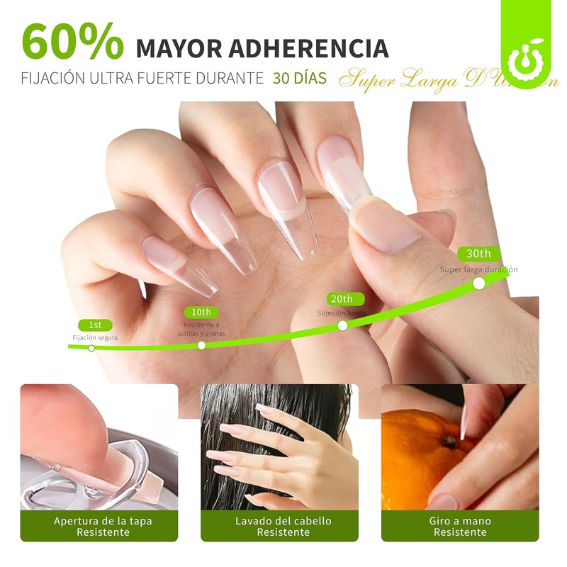 Cherimoya Pegamento para Unas Soft Gel Uñas Press On y