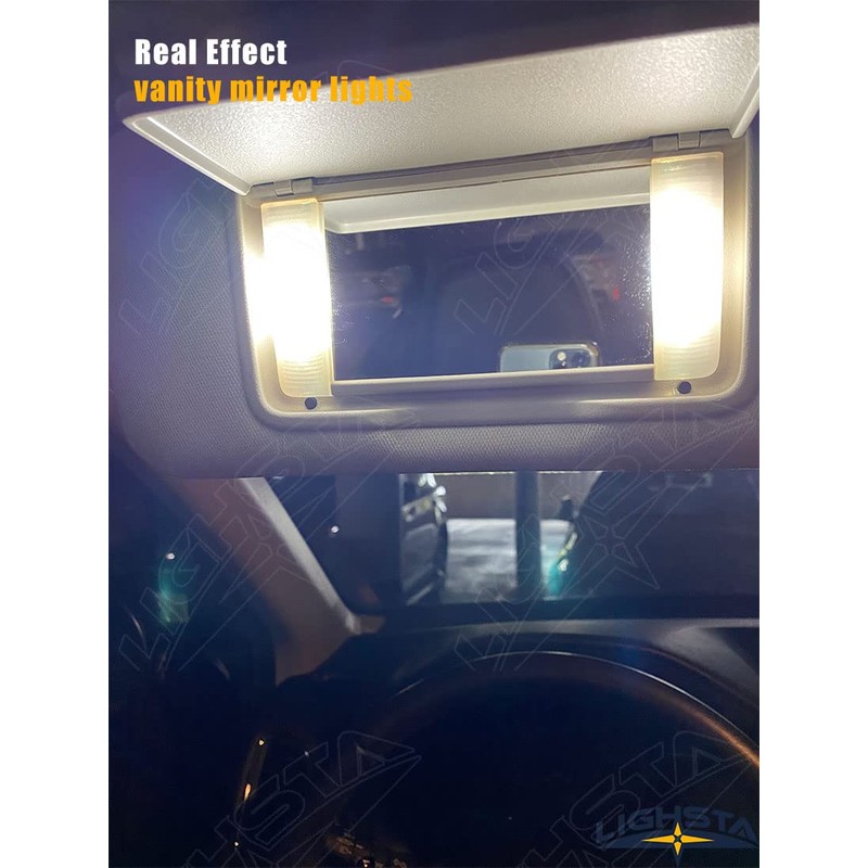 LIGHSTA 12PCS Super Bright White LED Interior Light Kit Package