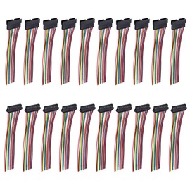MECCANIXITY Male to Female 12Pin Breadboard Jumper Wire 2.54mm Pitch Ribbon Cable 30cm Long Electronics Breadboard Ribbon Cables for Breadboard Electronic Projects Pack of 10