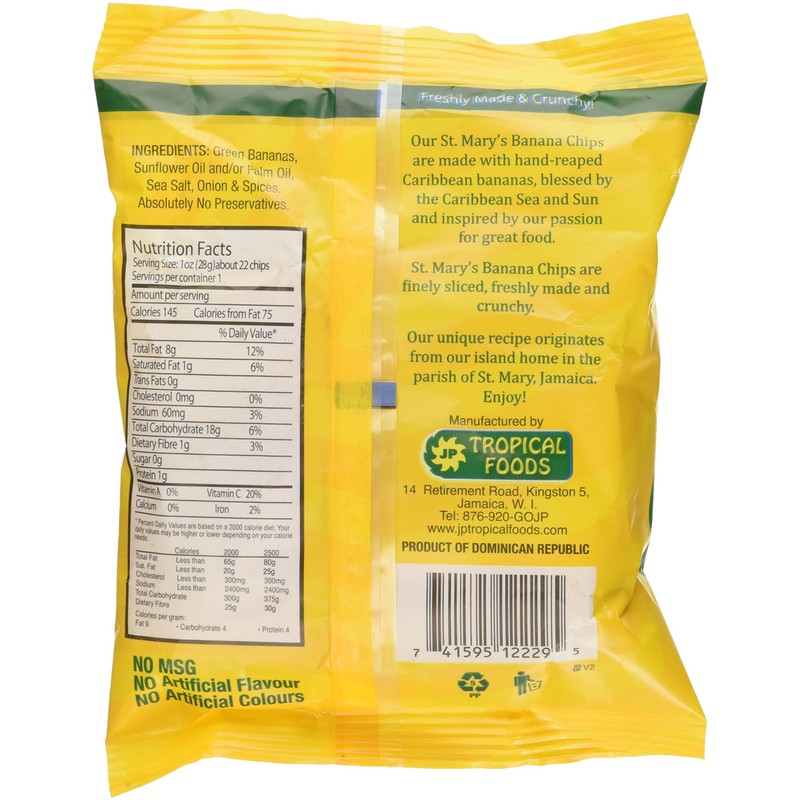 St Mary's Banana Chips 1.06 Ounce (Pack of 24)