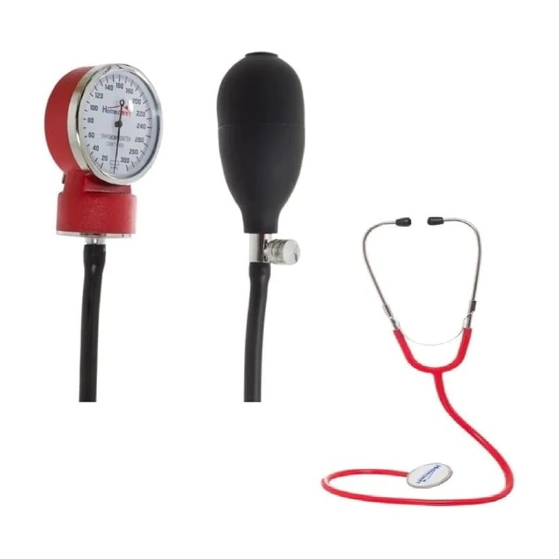 HOME CARE Kit baumanometro con estetoscopio simplex rojo Homecare 2000-ROJ