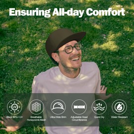 LiuSuper Flat Bill Hats for Men 5 Panel Workout Hats Trucker Hat Men Quick Dry Adjustable Performance Mens Snapback Hats Laser Perforated Baseball Cap for Dad Mom Golf Running Hiking Army Green