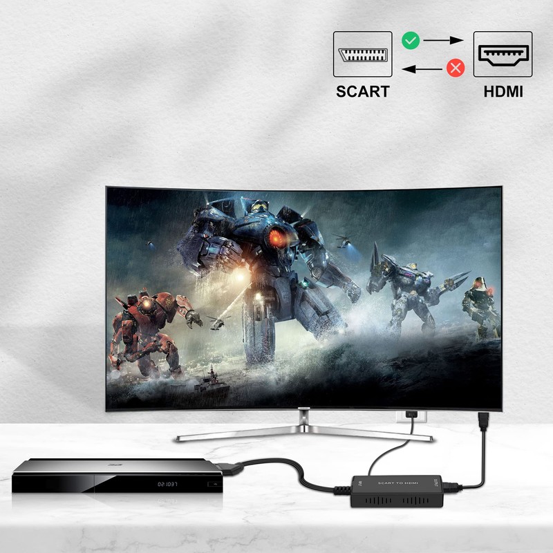 Adattatore Scart a HDMI con Cavi HDMI, 720P/1080P Video Audio
