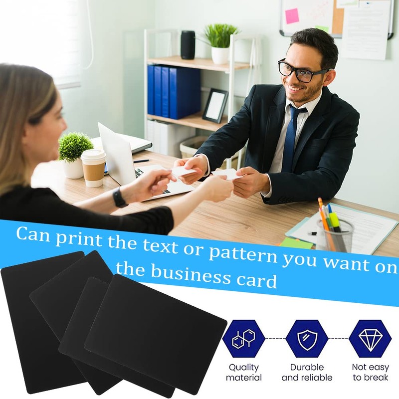 CJBIN Blank Business Cards, Pack of 100, Metal Business Cards