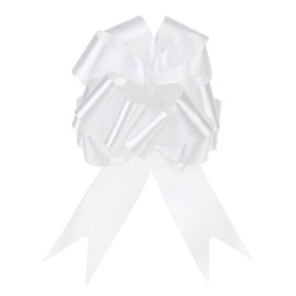 MECCANIXITY 10pcs 6 Inch Large Pull Bow Big Gift Wrapping Bows Ribbon White for Wedding Car Baskets Presents Christmas Bow