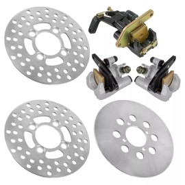 Caltric Front and Rear Brake Discs w/ Calipers Fits Yamaha Warrior 350 YFM350X 1989