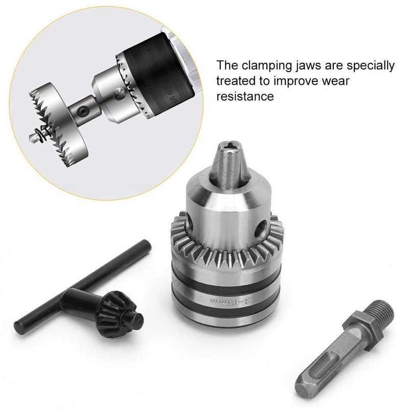3.0-16MM 1/2-20UNF Drill Chuck Kit, UNF Key Type Electric Drill