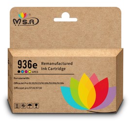 MS.R 936 936e Ink Cartridge Replacement for OfficeJet Pro9120 9123 9110b 9120b 9130b 9720 9730 Printer 936e Ink Cartridge (with Standard Chip) 4-Pack (Black Cyan Magenta Yellow)