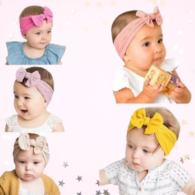 Veraly Set Diademas Niñas Bebes Turbante Moño Banda Elástica Moda