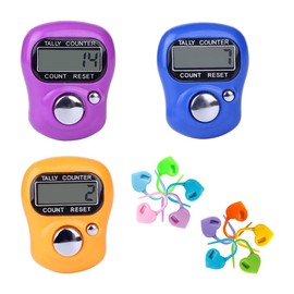 Electronic Finger Counter, Finger Counter, 3 Pieces Tally Counter, Mechanical Hand Tally Finger Counter, Mini LED Digital Finger Counter for Inventory, Knitting, Sports, Golf, School