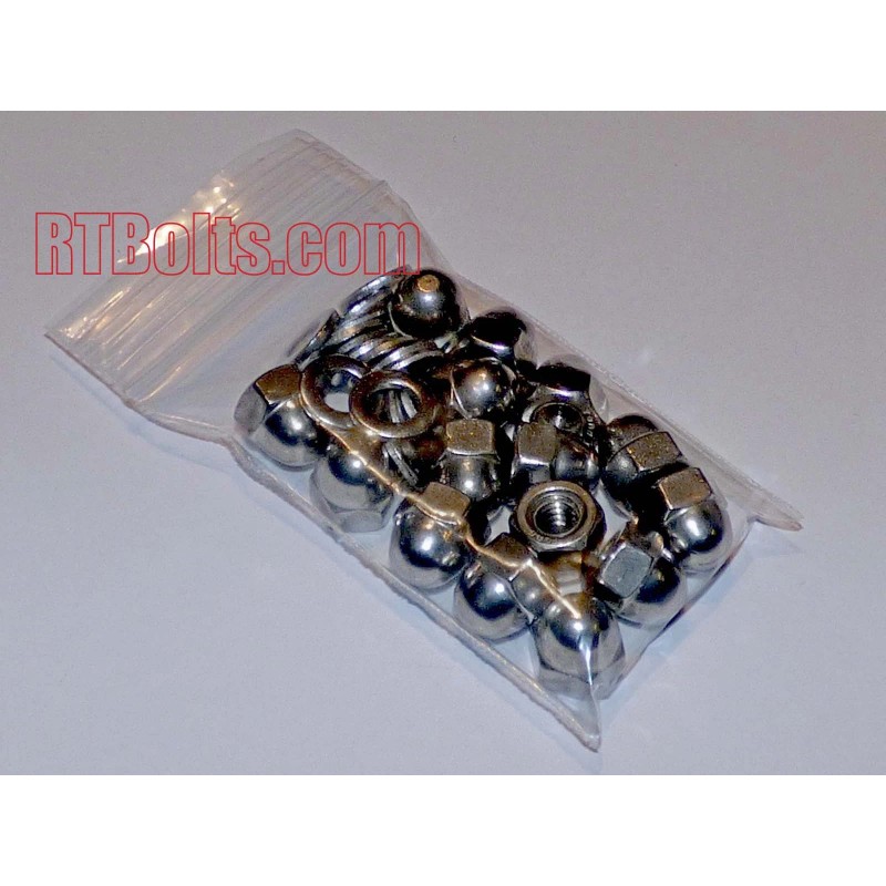 RT Bolts (15) Acorn Cap Nuts 1/4"-20 Safety, Show, Dome,