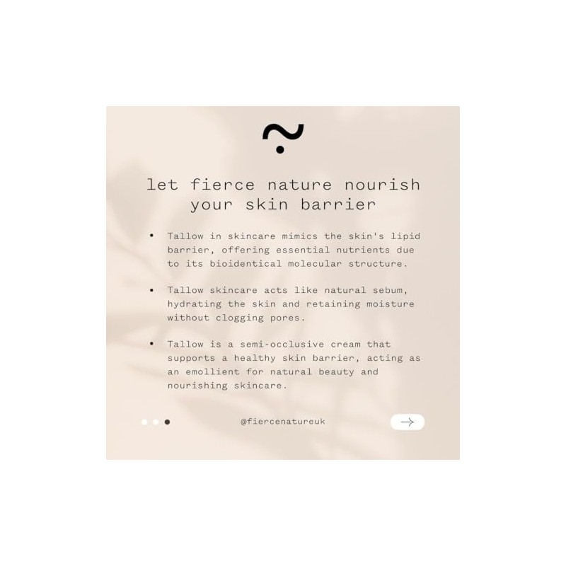Fierce Nature Vanilla Whipped Tallow Balm 100g | Vitamin-Rich Moisturiser