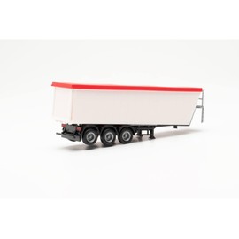 herpa 076555-003 | Stöffel-Liner Tipper Trailer White with Red Tarpaulin | 1:87