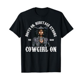 Yehaw Cowgirl On African American Cowgirl Western Rodeo T-Shirt