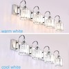 Ralbay Modern LED Crystal Bathroom Vanity Lights 4-Lights Stainless Steel