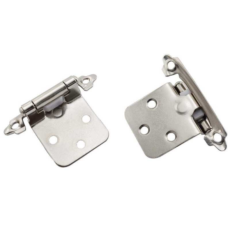 SDTC Tech 4-Pack Overlay Cabinet Door Hinges Nickel Plated Self-Closing