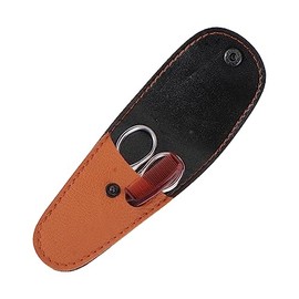 2Pcs Stainless Steel Beard Scissors Set with Leather Precision Grooming Kit for Trimming and Facial Hair Care for Home and Professional Use Brown Leather