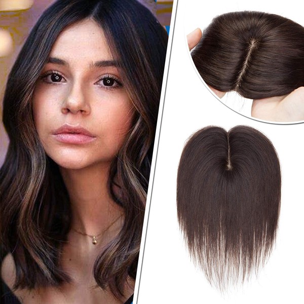 6inch Hair Topper for Thinning Hair Women Clip in Real