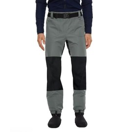 FANGBLUE Anti Slip Fishing Waders for Men and Women Wading Pants with Neoprene Stocking Foot Fishing Waist Waders Pants with Pockets for Fly Fishing Hunting Kayaking (XL)