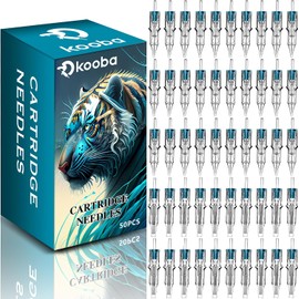 KOOBA 50 Agujas Desechables Para Tatuajes Bugpin N° 10 Surtido De Tamaños Variados Redondas Delineadoras Y Sombreadoras Magnum(5 Unidades De Cada Una De 3Rl 5Rl 7Rl 9Rl 5Rs 9Rs 9M1 15M1 9Rm