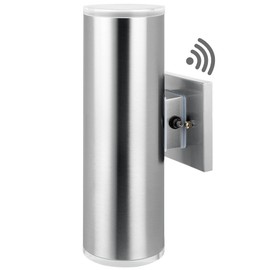 CnengSthy Dusk to Dawn Sensor Outdoor Porch Light, Anti-Rust Waterproof Up Down Metal Cylinder Wall Lights with Stainless Steel 304 for Courtyard Garage Entryway (13" Height, UL Listed, No Bulbs)