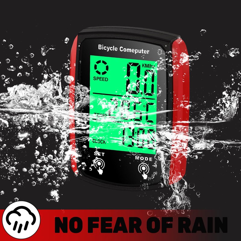 Bike Computer, Universal 19 Functions IP54 Waterproof Bicycle Speedometer Odometer,