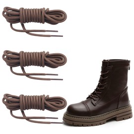 3 Paar Rund Schnürsenkel, Ø ca. 4mm Extrem Reißfest Schuhbänder, 120 cm Länge Braun Reißfeste Schnürsenkel aus Polyester für Stiefel Wanderschuhe Arbeitsschuhe Trekkingschuhe und Sportschuhe